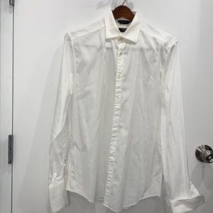 Paul Smith White Cotton Dress Shirt (or Tuxedo Shirt) with French Cuffs